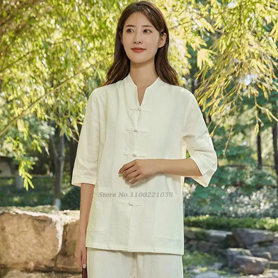 2025 chinese kung fu tai chi clothing martial arts wushu uniform 100% cotton tops+pants set tai chi yoga sports exercise suit