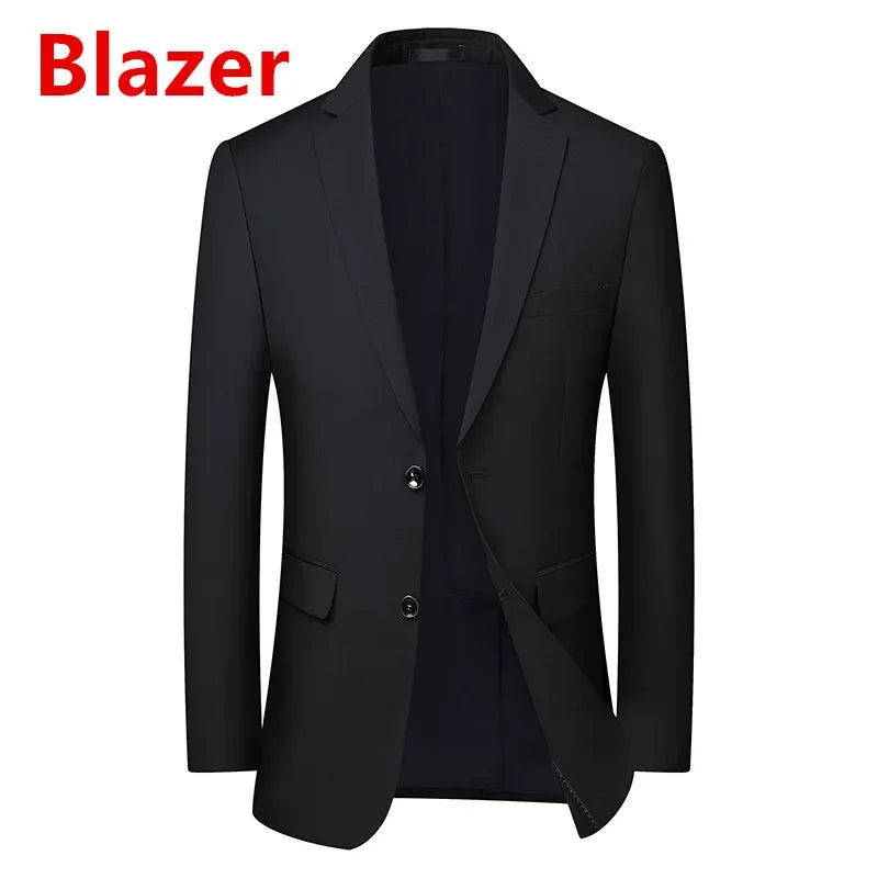 Men's Solid Color Business Suit 2025 High Quality Fashion Banquet Wedding Trend Groom Best Man Single 3/2/1