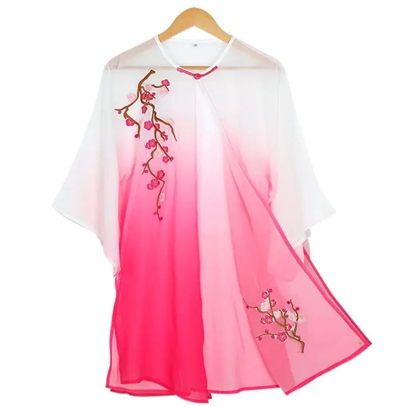 Fashion Tai Chi Uniform Women Men Martial Arts Uniform Chinese Traditional Folk Long Sleeve Kung Fu Suit Morning Sportswear